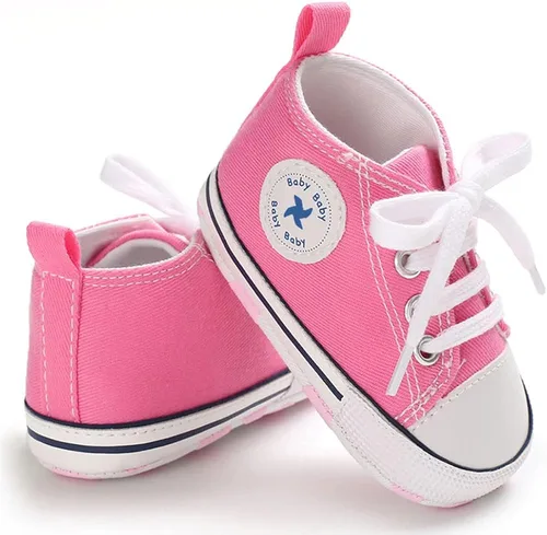 Vista 4 de Zapatos de lona para bebés y niñas, suela antideslizante suave, recién nacidos, primeros caminantes, estrellas, zapatos de mezclilla unisex