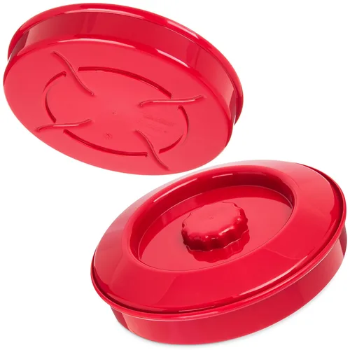 Vista 2 de Carlisle FoodService Products 047005 Servidor de tortilla apilable con tapa, 7-1/4 pulgadas/2 pulgadas, rojo