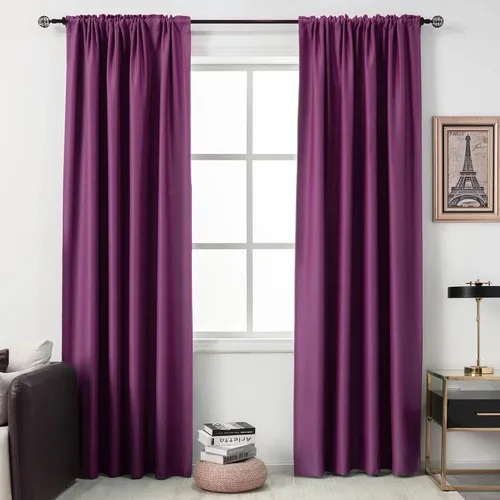 Vista 15 de DUALIFE Cortinas opacas de 45 pulgadas de largo, 2 paneles para ventanas pequeñas de dormitorio, aislamiento térmico, bolsillo para barra, cortinas