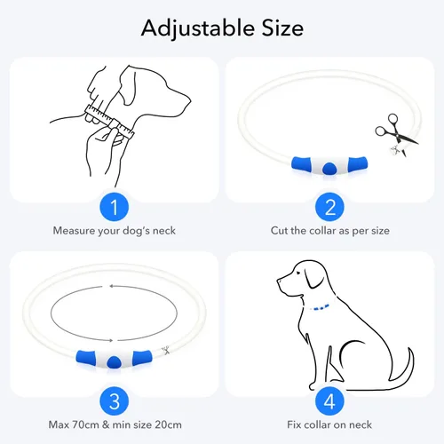 Vista 6 de Colaseeme Collar de perro con luz LED, 1 unidad recargable por USB, TPU brillante, luz de seguridad para perros pequeños, medianos y grandes, no Azul