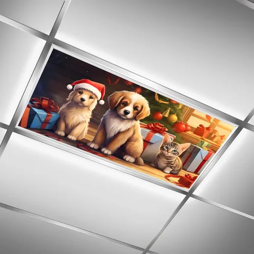 Vista 12 de Cubiertas de luz fluorescente de ciervos navideños para aula, 4 x 2 pies, cubierta roja para luz de techo de automóvil, decoración de hospital