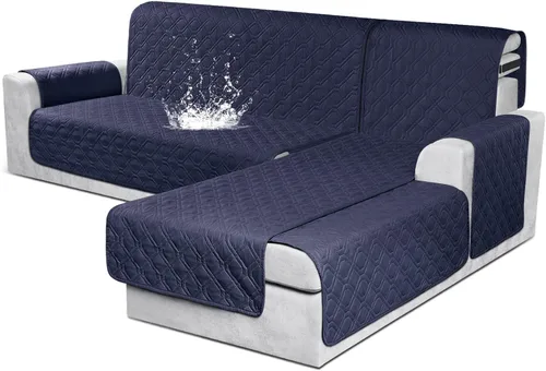 Vista 8 de VANSOFY Fundas para Sofá Seccional 100% Impermeables Funda Deslizable para Sofá en Forma de L 3 Piezas Reversible Funda para Chaise Lounge para Sofá