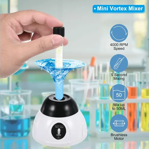 Vista 2 de PATIKIL Mini mezclador de vórtice mezclador de tinta en miniatura, función táctil, mezclador de esmalte de uñas, mezclador de tubo de ensayo