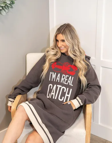 Vista 17 de Lazy One Sudadera con capucha de gran tamaño, ropa de dormir cómoda, vestido de suéter para mujer