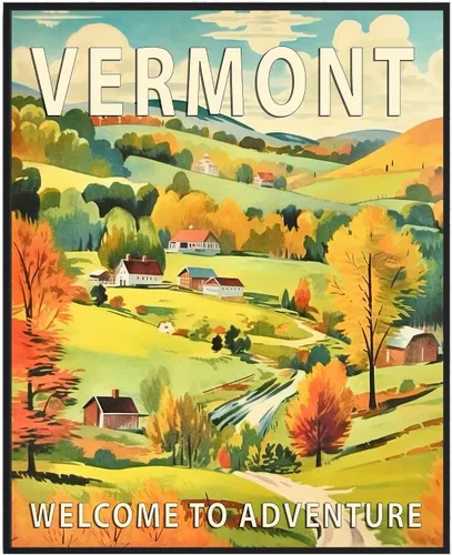 Vista 35 de Póster artístico de Alaska, decoración artística de paisaje retro de Estados Unidos, pintura de montaña y paisaje de aventura para dormitorio, sala