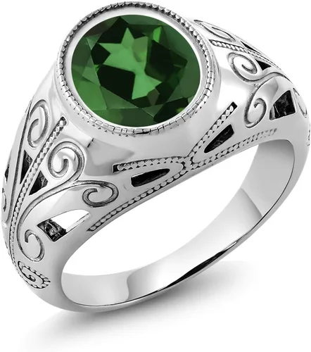 Vista 14 de Gem Stone King Anillo de piedra natal ovalada para hombre 925 plata esterlina Oval 12X10MM Disponible en tallas 7, 8, 9, 10, 11, 12, 13 Púrpura
