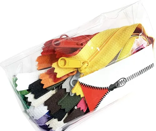 Vista 2 de 20 unidades de colores mixtos Ykk número 4.5 bobina bolso cremallera o monedero cremalleras tirador largo hecho en Estados Unidos paquete bolsa