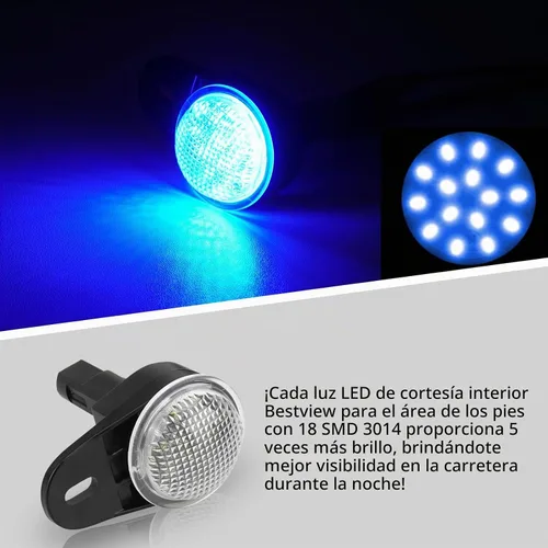 Vista 6 de Luces LED de cortesía interiores Bestview para alféizar de Dodge Durango Ram 1500 2500 3500 Classic Nitro Jeep Wrangler Commander Grand Cherokee Azul