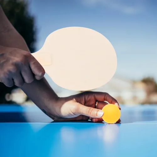 Vista 8 de Paletas de ping pong de madera sin terminar, paquete de 4 hojas de tenis