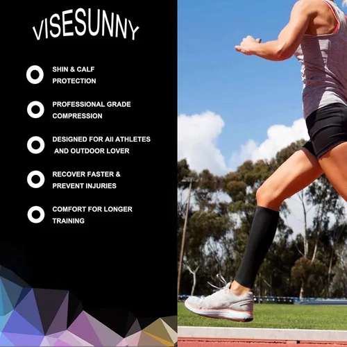 Vista 4 de Mangas deportivas de compresión para hombres y mujeres, los mejores calcetines de compresión sin pies para correr, enfermeras, recuperación