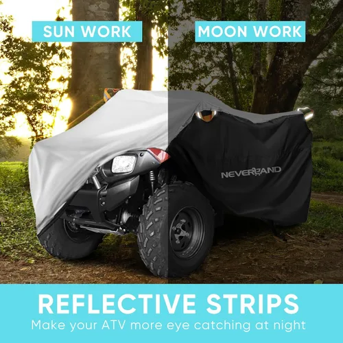 Vista 6 de NEVERLAND Cubierta para ATV impermeable, resistente, XL, cubierta universal cuádruple, cubierta de almacenamiento al aire libre, cubierta de lluvia