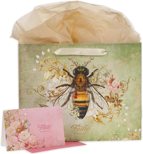 Vista 55 de Christian Art Gifts Bolsa de regalo grande de las Escrituras de Paisaje con tarjeta de felicitación y juego de papel de seda para niños: cada