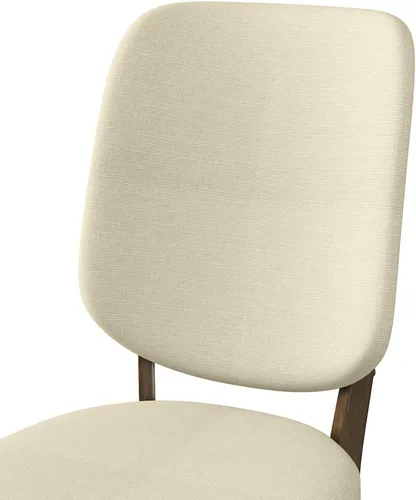 Vista 8 de Juego de 2 sillas de comedor tapizadas color marrón avena
