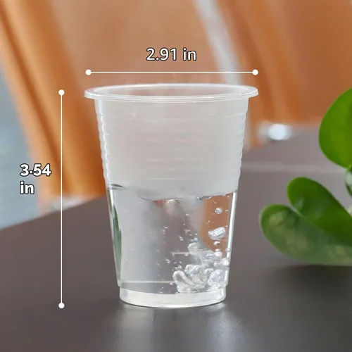 Vista 6 de [Paquete de 100 vasos de 8 onzas] Vasos de plástico, vasos de plástico transparente de 8 onzas, vasos desechables de plástico transparente, vasos