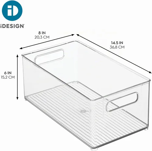 Vista 4 de iDesign Organizador apilable de cocina, 8 x 6 x 14.5 pulgadas, transparente