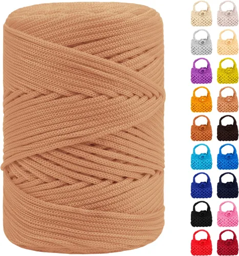 Vista 34 de Cordón de macramé de poliéster de 1/8 pulgadas x 169 metros, cordón de macramé trenzado de polipropileno, hilo de poliéster para tejer bolsos