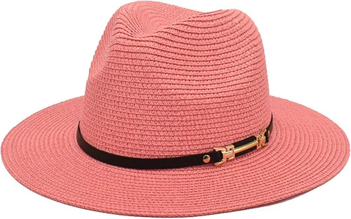 Vista 13 de Moda Primavera Verano Protector Solar Cap Pearl Accesorios Sombrero de Sol Ala Ancha Retro Jazz Top Hat Mujer Sombrero de paja
