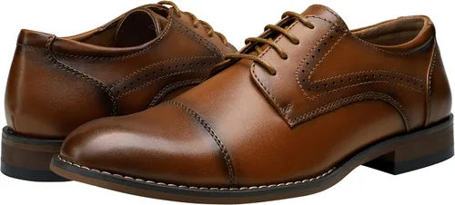 Vista 6 de Vostey Zapatos de vestir para hombre clásicos con punta de ala Brogue Oxfords