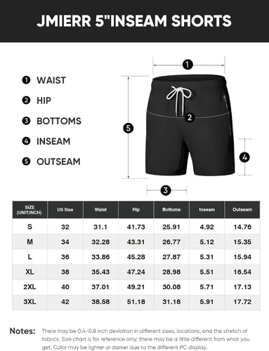Vista 6 de JMIERR Men's Casual Shorts 5" 7" Drawstring Summer Quick Dry Beach Stretch Waist Golf Athletic Gym Shorts