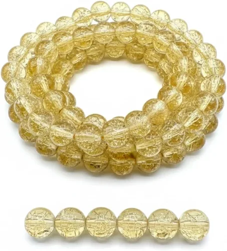 Vista 16 de DandS ltd Cuentas de cristal agrietadas para la fabricación de joyas, champán, pulseras vibrantes de bricolaje, collares, aretes, suministros