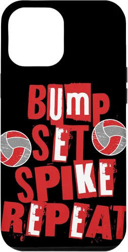 Vista 6 de iPhone 15 Parents Girls Volleyball Bump Set Spike Repeat Red & White Case