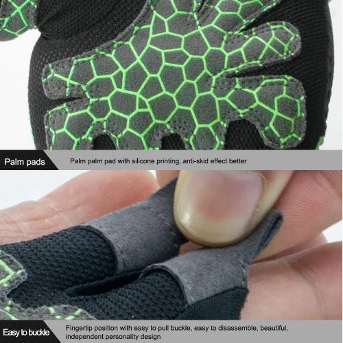 Vista 6 de Guantes de entrenamiento antideslizantes diseñados para hombres y mujeres, guantes de fitness, guantes de gimnasio, guantes de levantamiento