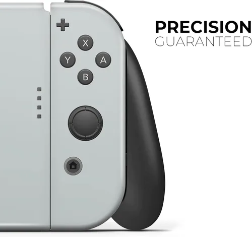 Vista 3 de Compatible con consola Nintendo Switch OLED + Joy-Con - Calcomanía protectora de vinilo extraíble resistente a los arañazos - Gris claro sólido