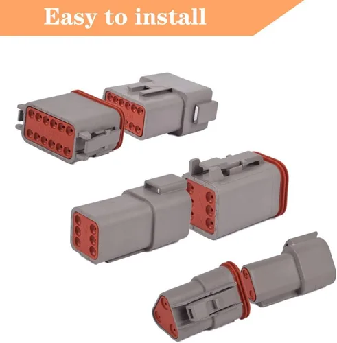 Vista 3 de 6 Kits DT Kit de conectores 2 3 4 6 8 12 pines con tamaño 16 contactos estampados IP68 impermeable automotriz conectores eléctricos enchufe
