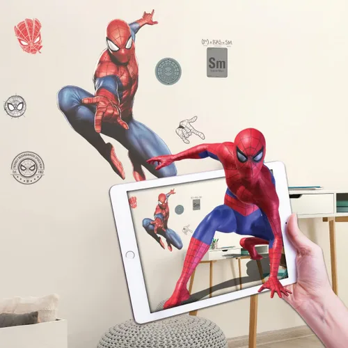 Vista 10 de Wall Palz Marvel Incredible Hulk Calcomanías de Pared - 29" Realidad Aumentada Vengadores Hulk Decoración de Pared para Dormitorio Calcomanías