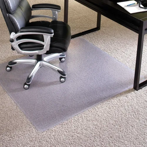 Vista 11 de Tapete para silla de pelo mediano, rectangular de 46 x 60 pulgadas con borde, borde biselado de vinilo transparente
