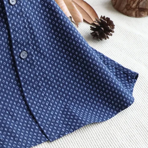 Vista 4 de Dubinik - Camisas de manga corta para hombres, material 100% de algodón, diseños a cuadros, estilo informal, con botones y bolsillo