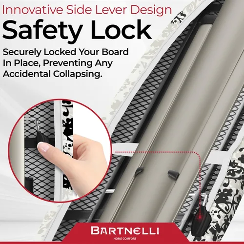 Vista 6 de Bartnelli Tabla de planchar Pro Luxury – Superficie de planchado extra ancha de 51 x 19 pulgadas, construcción de aluminio ultra premium, incluye