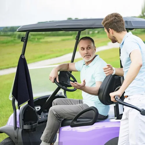 Vista 9 de Toalla de golf magnética, diseño de gofre de microfibra con clip, imán de fuerza industrial para un fuerte agarre a bolsas de golf, carritos y palos