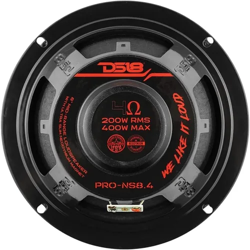 Vista 9 de DS18 PRO-NS6 - Altavoz poco profundo de 6.5 pulgadas, audio para automóvil, rango medio, 300 W máximo, 150 W RMS, 8 ohmios, imán de neodimio