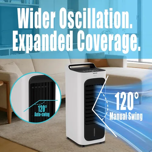 Vista 8 de Ventilador eléctrico de torre de enfriamiento 2 en 1 y calentador utilizado en verano e invierno para dormitorio, oficina en casa, habitación grande