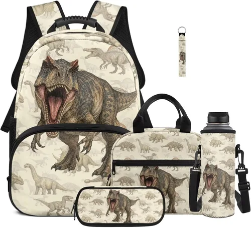 Vista 18 de Bulopur Eagle American Flag Print Kids Backpack Boys Elementary School 17 Inch Bookbag With Lunch Bag Water Bottle Holder Keychain Pencil Case 5