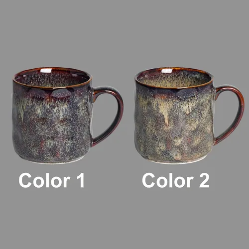 Vista 3 de Tazas de café de cerámica, tazas de cerámica de 12 onzas, tazas de té con asa, divertidas tazas de capuchino, aptas para lavavajillas, juego de 4