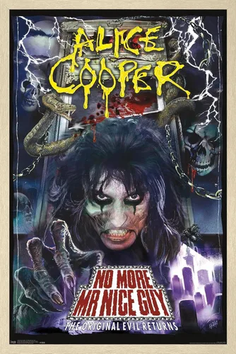 Vista 7 de Trends International Alice Cooper - Póster de pared No More Mr. Nice Guy, 14.725 x 22.375 pulgadas, versión enmarcada de madera de granero Versión