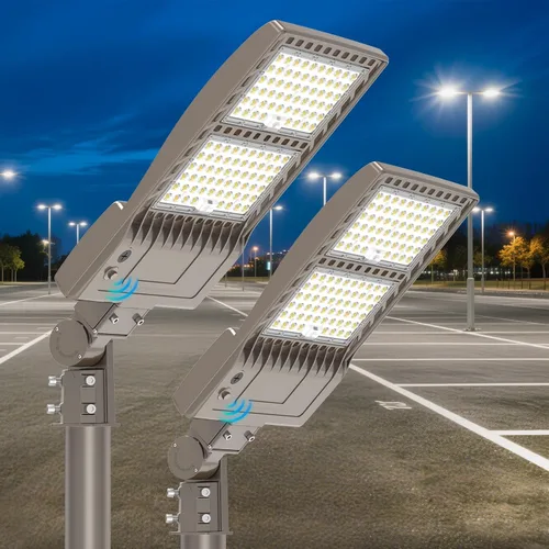 Vista 18 de BBESTLED 400W/320W/240W luces LED para estacionamiento con brazo y montaje deslizante, iluminación exterior del atardecer al amanecer, luz