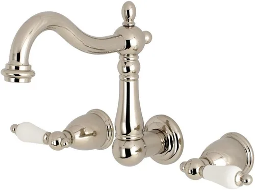 Vista 7 de Kingston Brass KS1253PL Grifo de baño de montaje en pared central de 8 pulgadas, latón antiguo