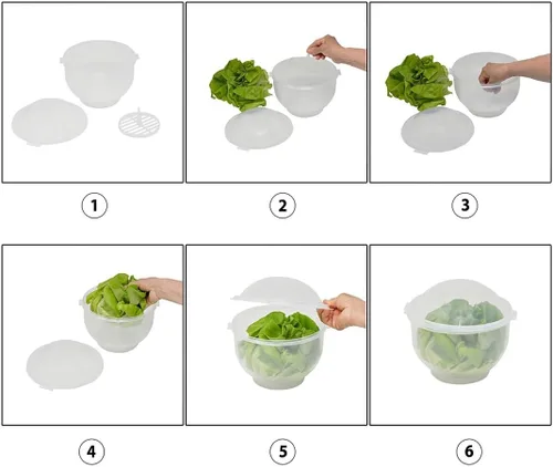 Vista 7 de Home-X Lechuga Keeper – Conservador de lechuga sin BPA para refrigerador para mantener ensaladas y verduras frescas – 7 x 8 pulgadas lechuga más