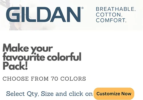 Vista 2 de Gildan Men's Heavy Cotton Short Sleeve T-Shirt, Style G500, Multipack of 124610, Make Your Own Customized Set!