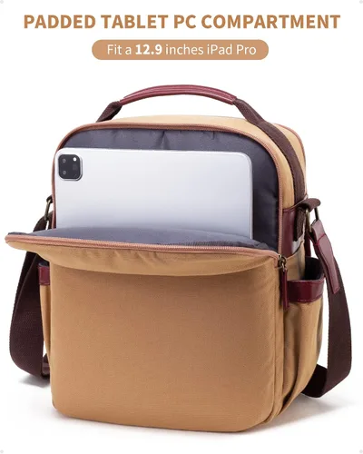 Vista 5 de Celvetch Bolso de mensajero para hombre Bolso de hombro de lona para hombre, bolso cruzado para el trabajo