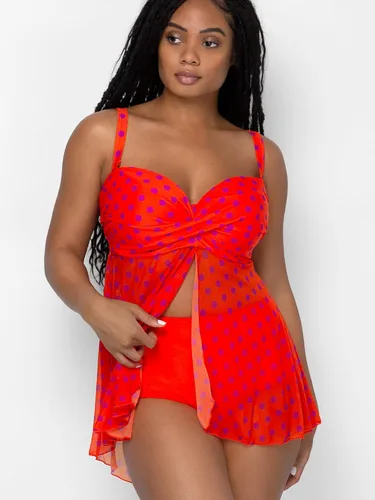 Vista 3 de Smart and Sexy Top de natación con volantes y volantes para mujer SA623