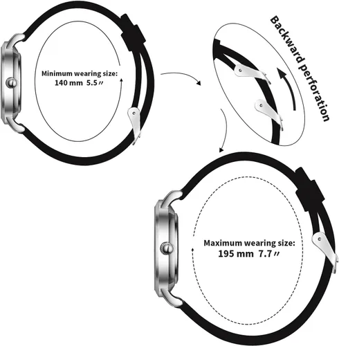 Vista 4 de BOSHIYA Mujer Easy Reader 1.417 in Reloj Correa de cuero Relojes (blanco)