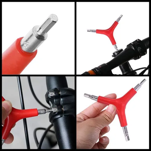 Vista 2 de Herramienta hexagonal de 3 vías Llave Allen para bicicleta Bicicletas Ciclismo Mantenimiento y reparación