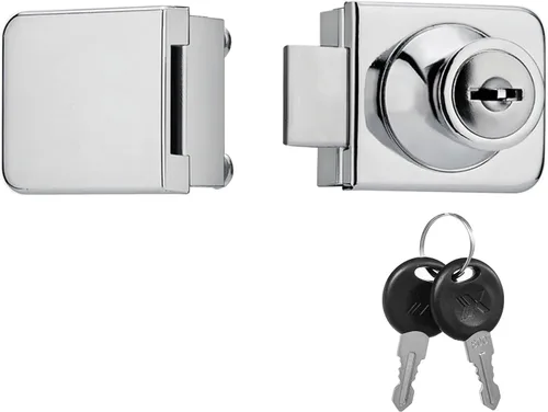 Vista 12 de Cerradura de gabinete de joyería de aleación de zinc, cerradura de puerta de vidrio, puerta individual, 2 llaves para vidrio de 0.21-0.31 pulgadas