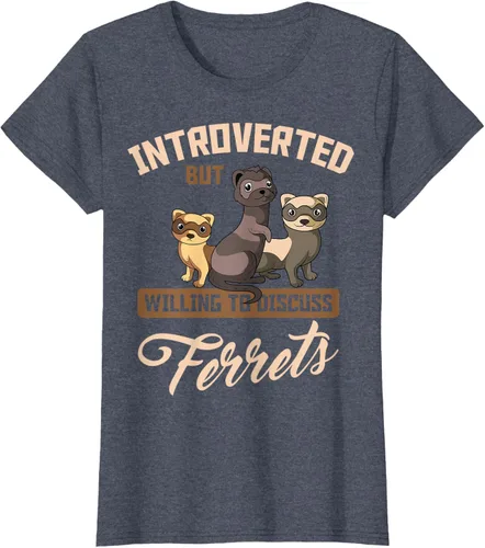 Vista 92 de Camiseta para amantes de los animales de los hurones, Negro, S
