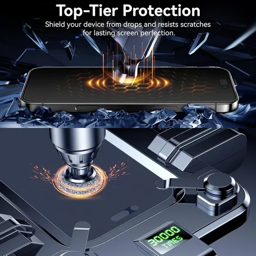 Vista 5 de Esanik 2-Pack para iPhone 17 Pro Max Protector de Pantalla de Vidrio Mate de Privacidad, Antirreflejos y Antiespía, Antirreflejante, Suave como