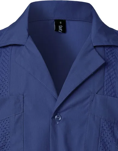 Vista 3 de VATPAVE Camisas de guayabera cubana con botones de manga corta para hombre